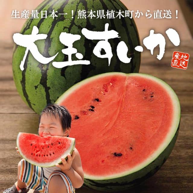 熊本名産「大玉すいか」（1玉：7～8kg・2Lサイズ）